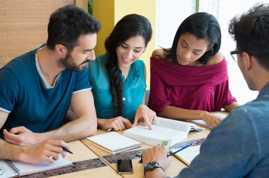 Students in an English for Exams class