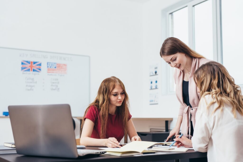 Young woman teaching English as a Foreign Language