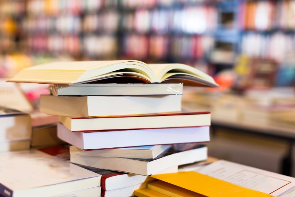 Stack of EFL coursebooks
