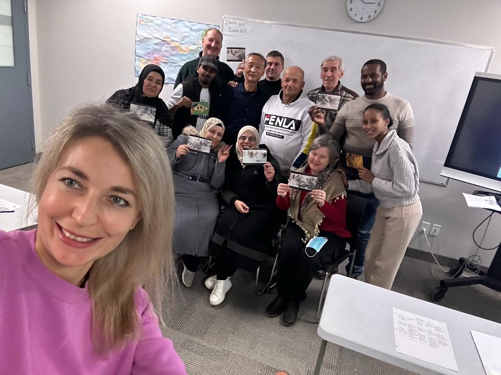 Tetiana with her TEFL students in Canada