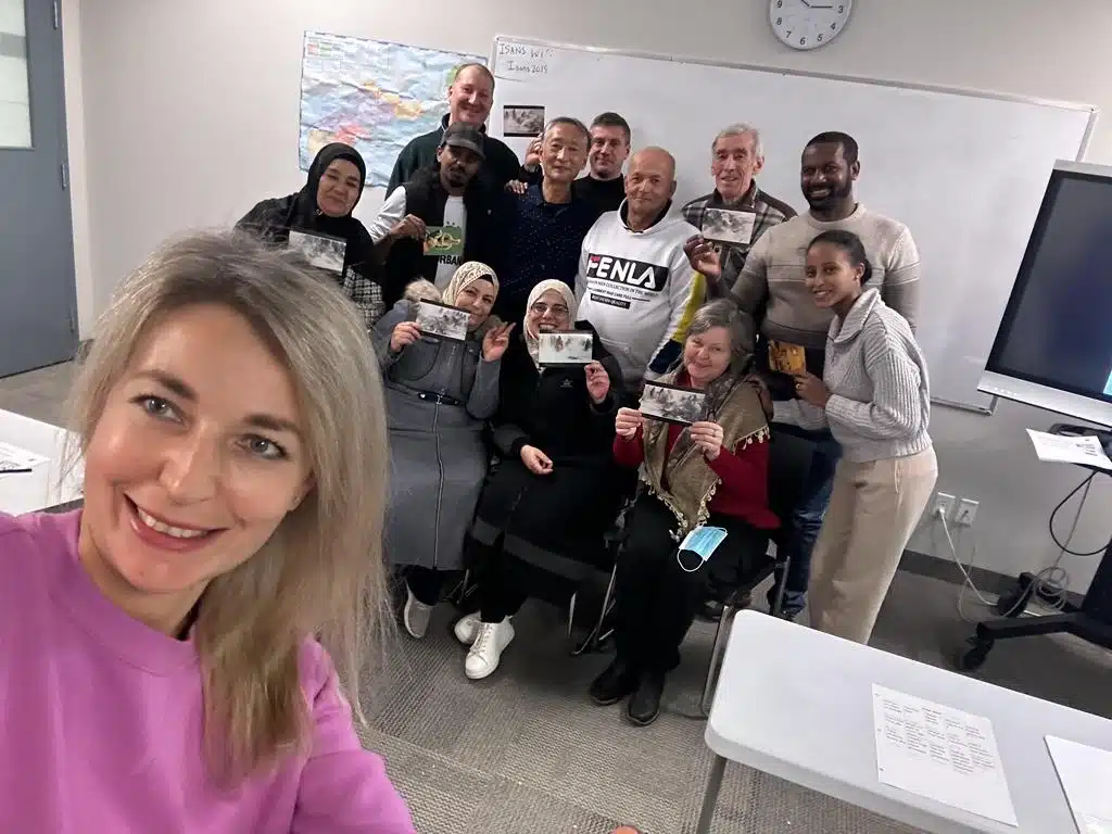 Tetiana with her TEFL students in Canada